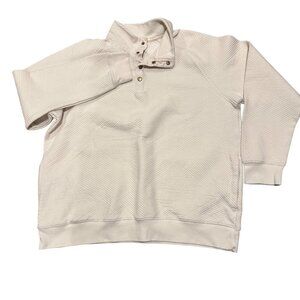 Goodfellow & Co Cream‎ Textured Quarter Snap Pullover Sweatshirt XL